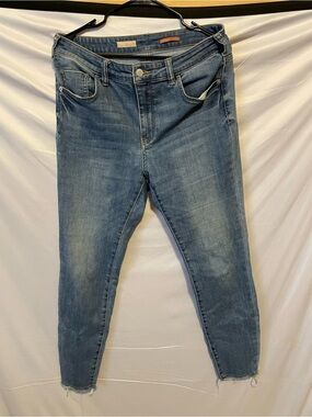 Pilcro Light Blue Skinny Jeans with Yellow Topstitch